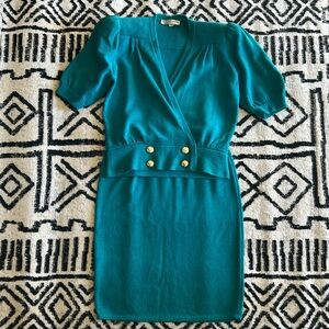 St. John by Marie Gray Teal Vintage Santana Knit Suit Size 6